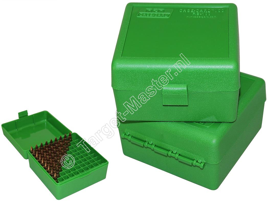 MTM RS100 Flip-Top Ammo Box GREEN content 100